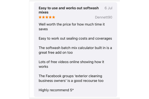 testimonial of the app 2
