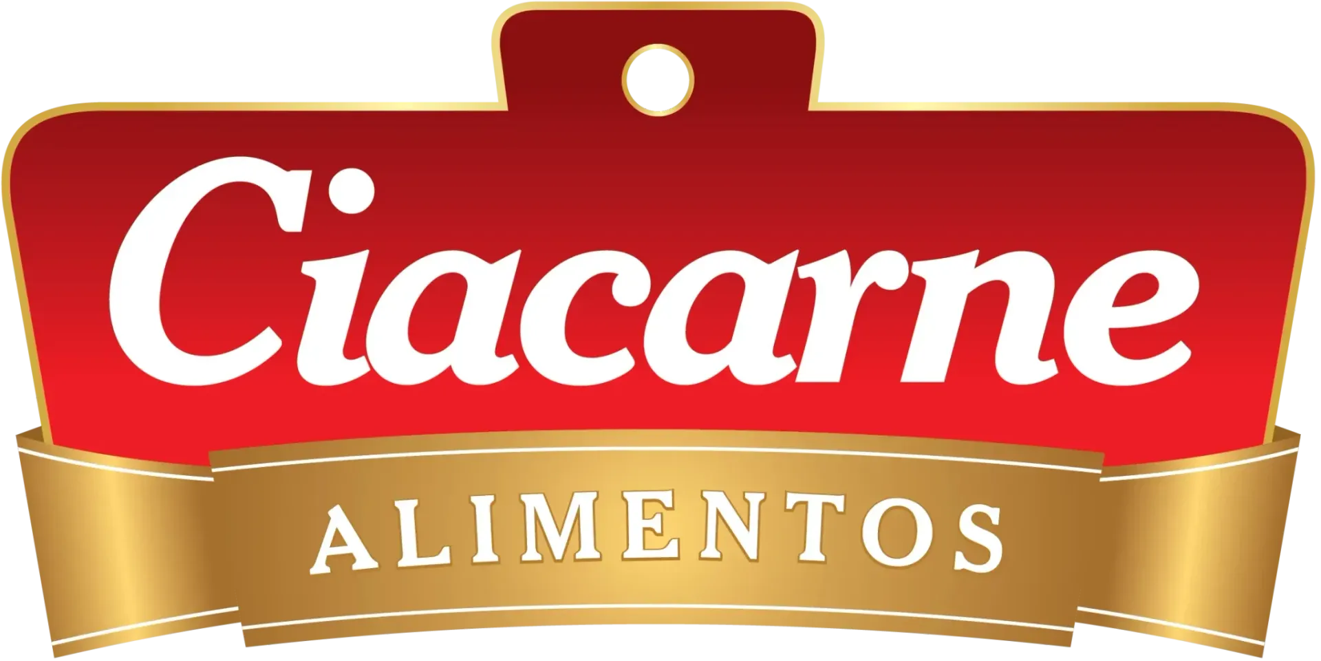 A red and gold logo for ciacarne alimentos