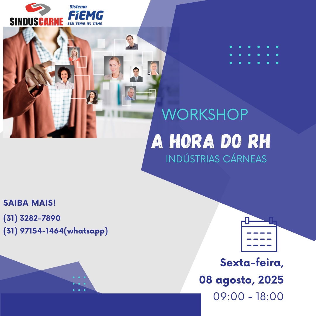 Um cartaz para um workshop chamado a hora do rh