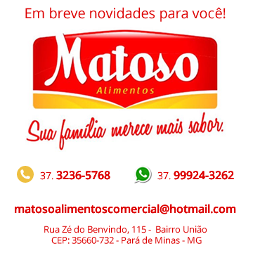 A red and yellow logo for matoso alimentos