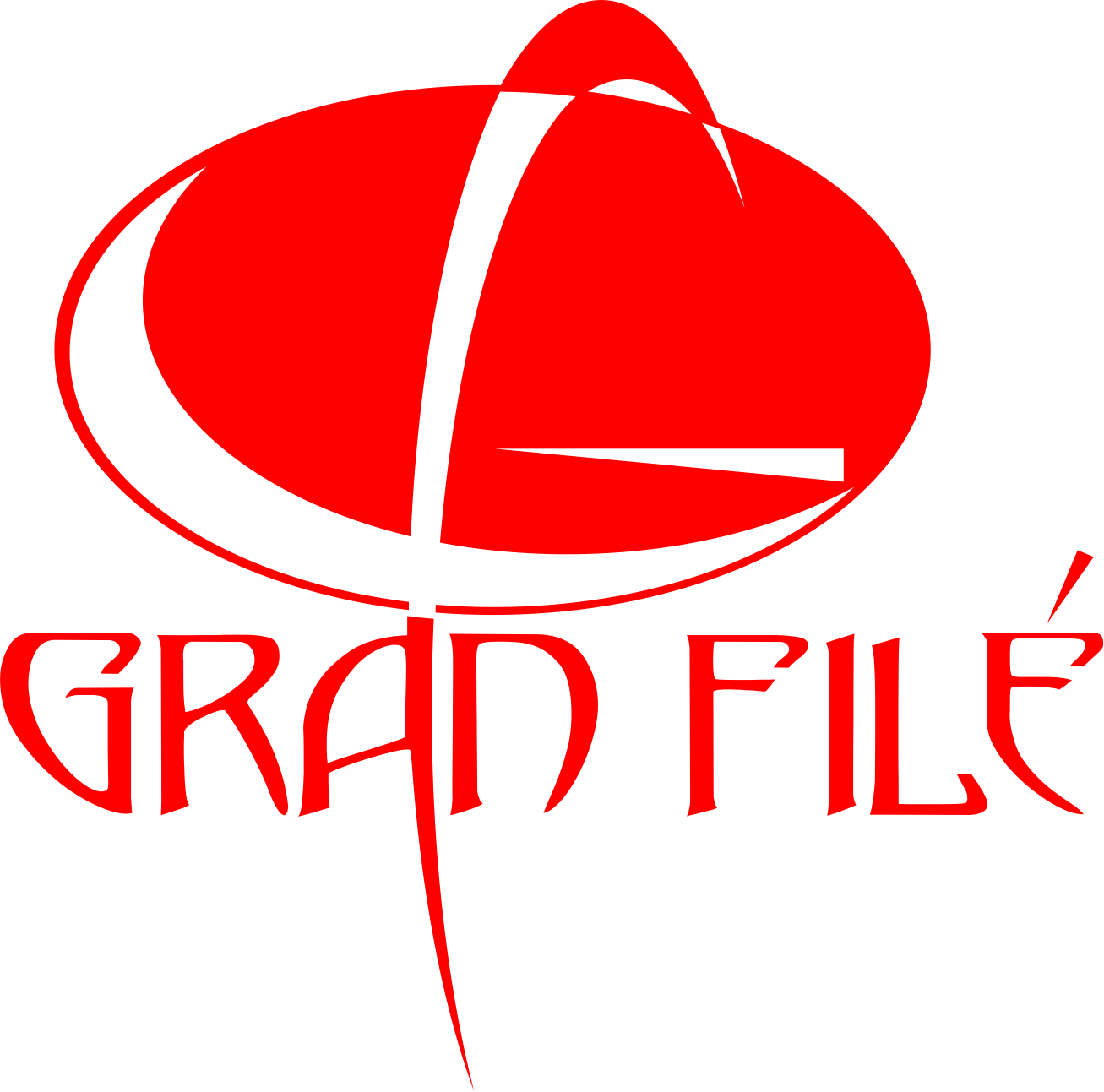 Um logotipo vermelho e branco para arquivo de graduação