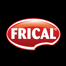 Um logotipo vermelho e branco para frical em um fundo preto