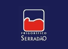 Um logotipo vermelho e branco em um fundo azul.