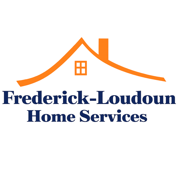 Frederick-Loudoun Home Services logo with orange roof and dark blue text