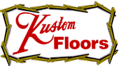 A logo for a company called custom floors