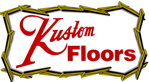 A logo for a company called custom floors