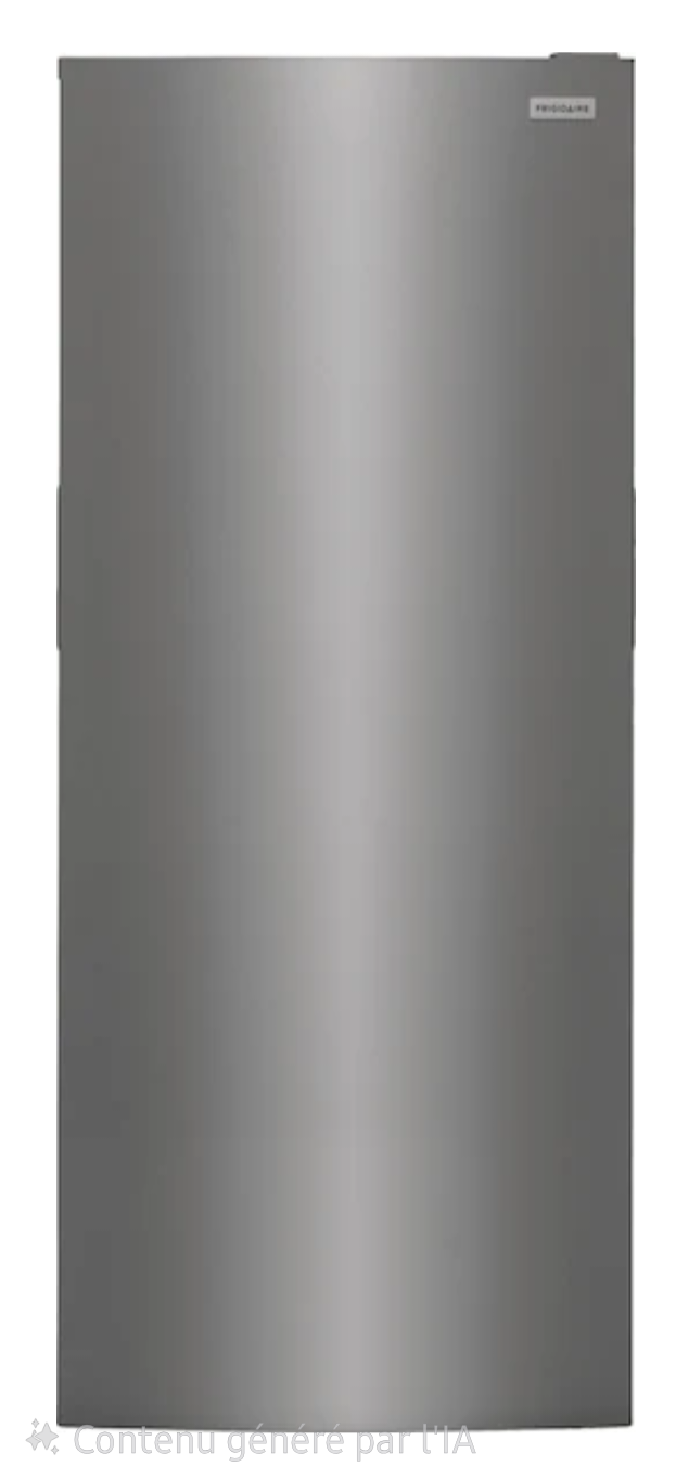 Congélateur vertical en acier inoxydable.