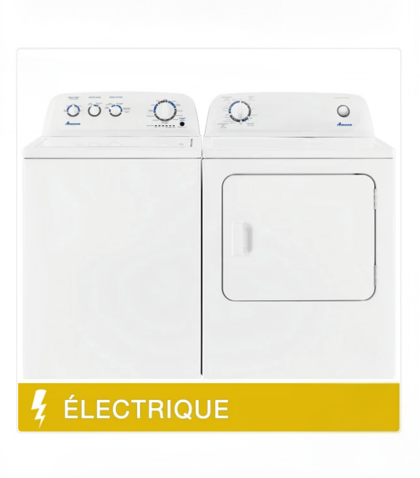 Ensemble laveuse et sécheuse électriques blanches.
