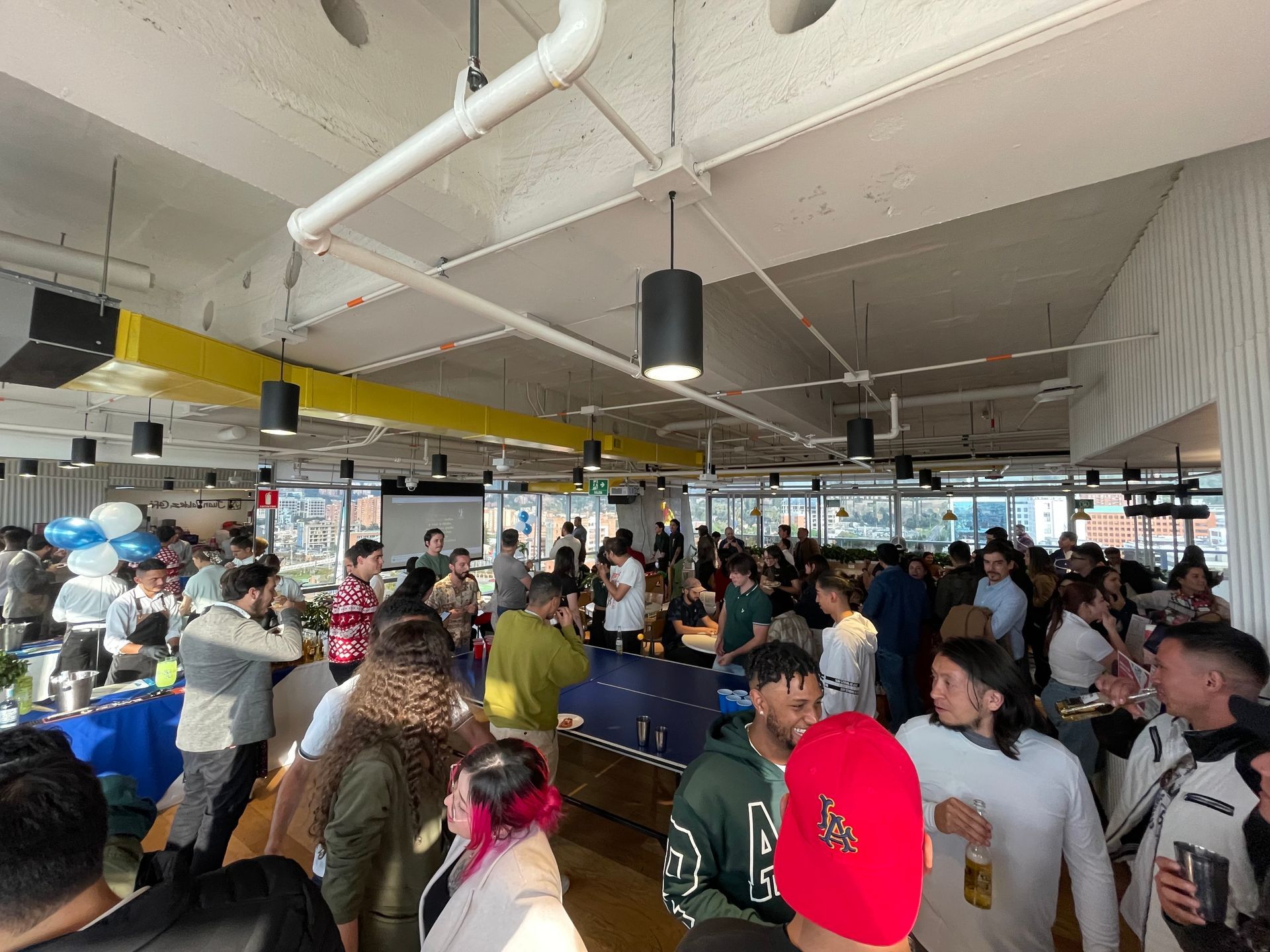 Team Bogota enjoying an evening event together at the office.