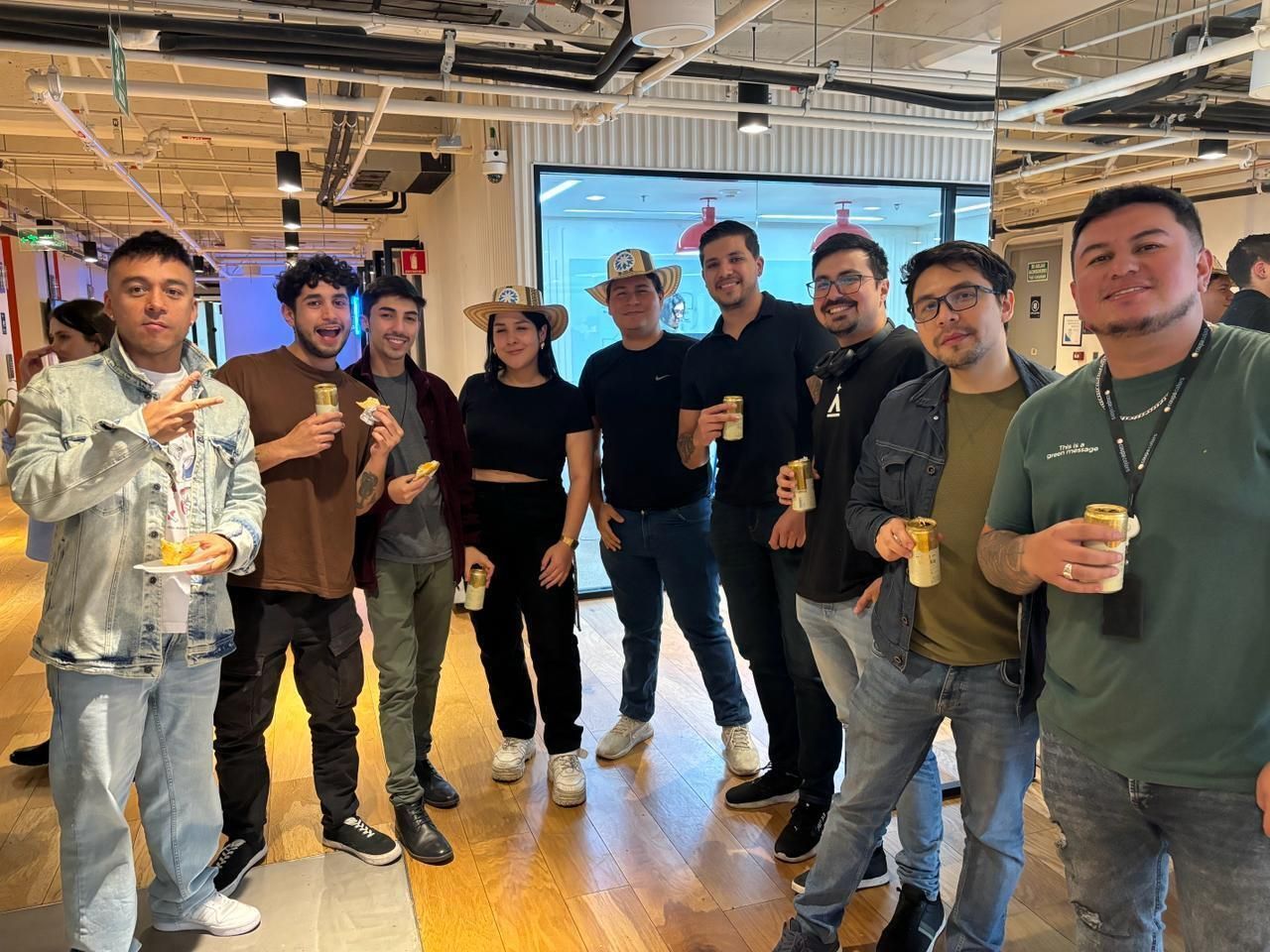 Cheers! Team Bogota enjoying a event at the office.