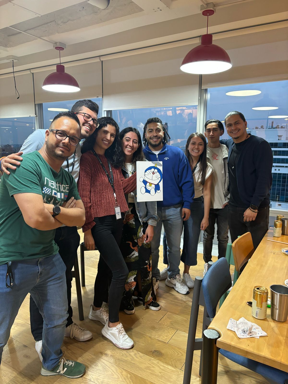 Team of Coupa employees enjoying a team painting event