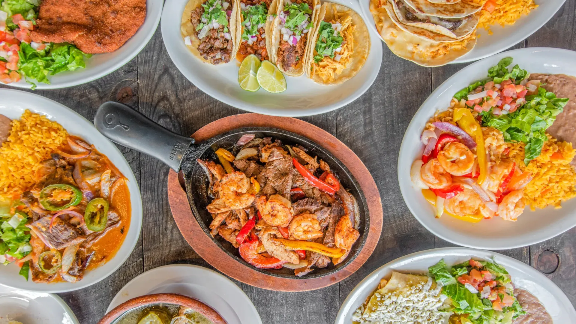 There are many different types of food on the table.