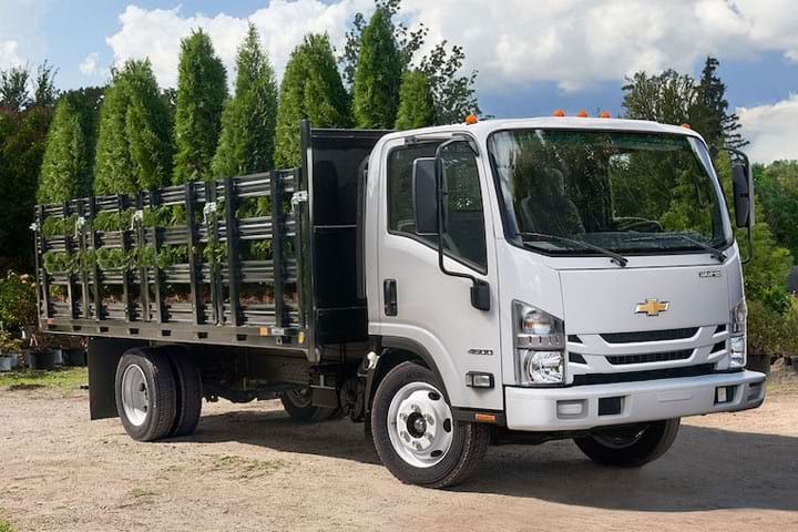 Chevy Silverado Service Body on a work site in Miami, Florida