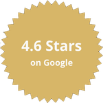 Gold badge reading “4.6 Stars on Google”