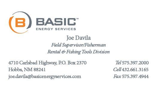 Basic Energy Services business card