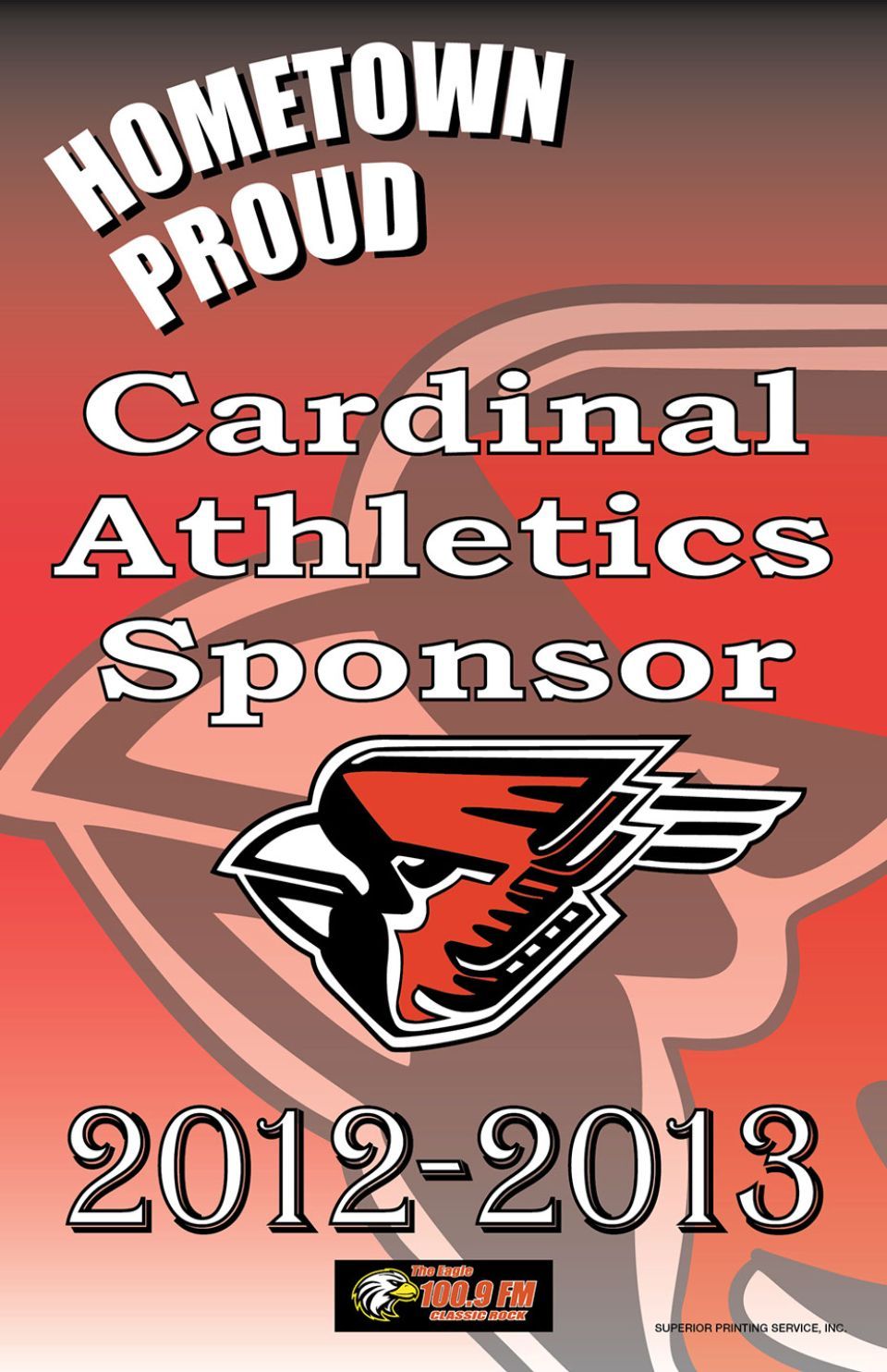 Poster advertising a Cardinal Athletics sponsor