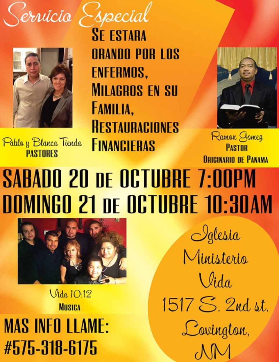 Poster in Spanish promoting a church-organised charity event