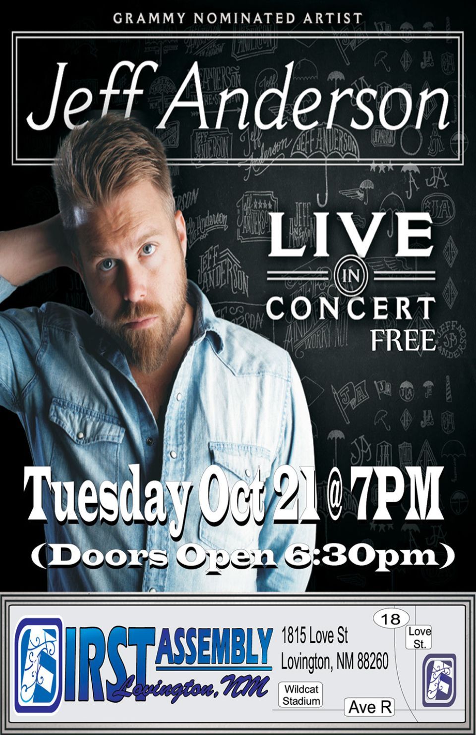 Poster promoting a live concert