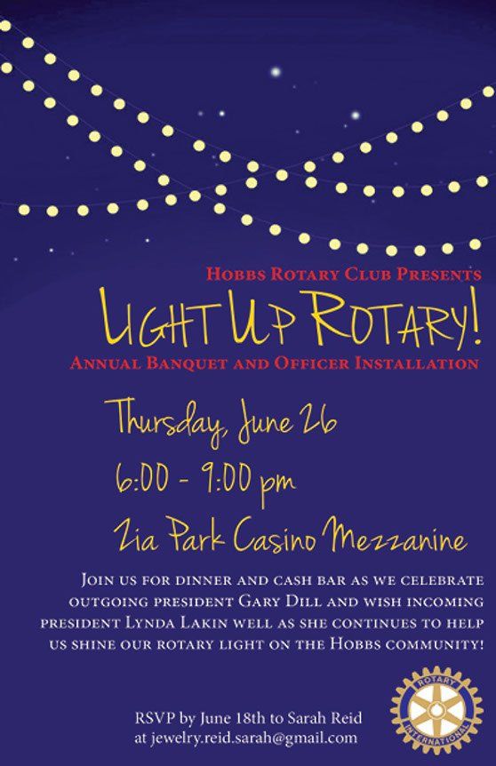 Light Up Rotary Invitation for Hobbs Rotary Club