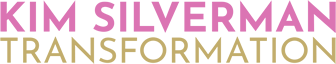 A pink and gold logo for Kim Silverman Transformation