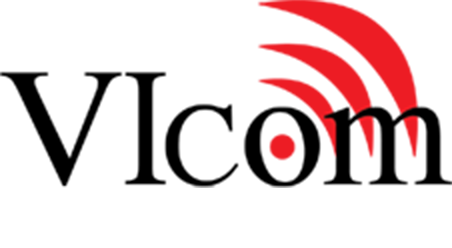 VICOM Vlcom logo: Black text with