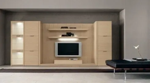 parete attrezzata in legno