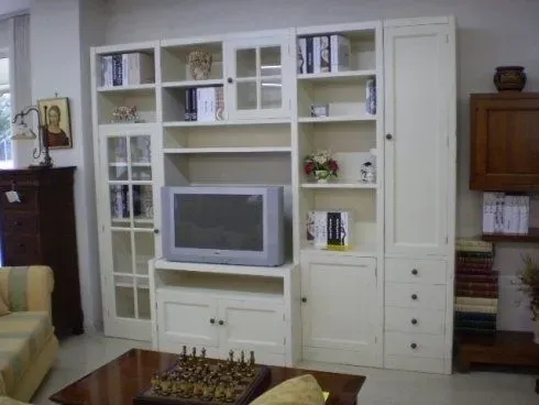 parete attrezzata libreria in legno