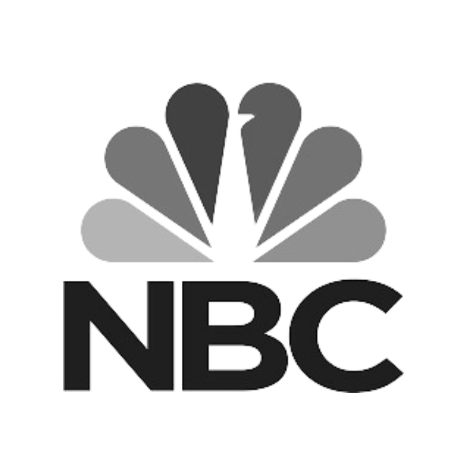 A black and white image of the nbc logo