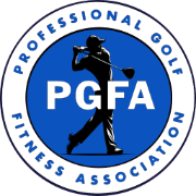 The logo for the professional golf fitness association