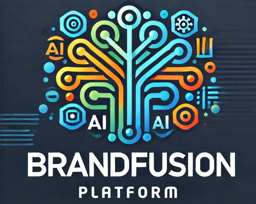 A colorful logo for a brandfusion platform