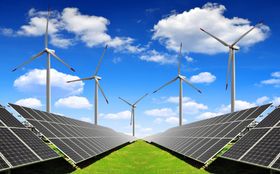 Wind mill installed in field
