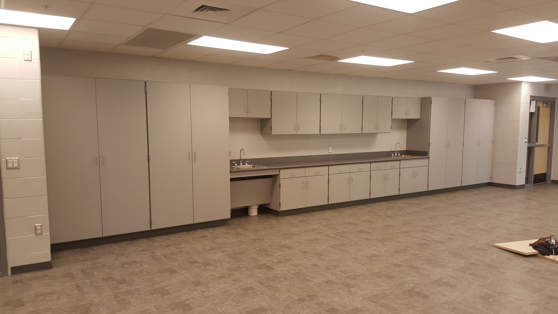 Commercial Casework School Cabinet Sink Counter Solid Surface Hutchison Brothers Cabinetry Russellville AR