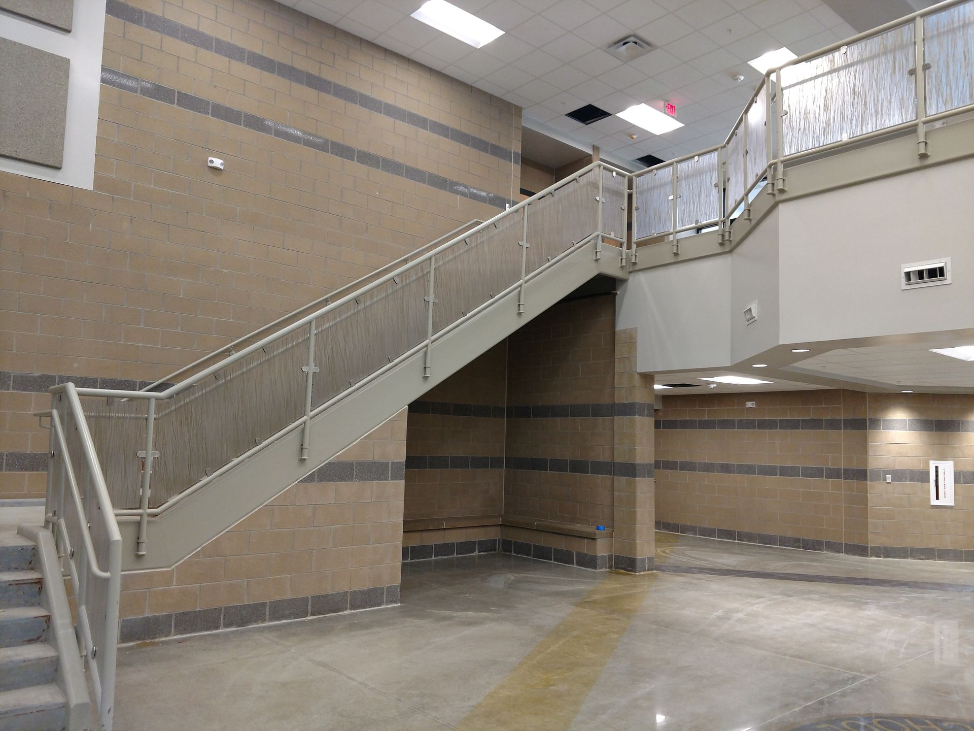 Commercial Casework School Stairs Custom Fabrication Metal Glass Hutchison Brothers Cabinetry Russellville AR