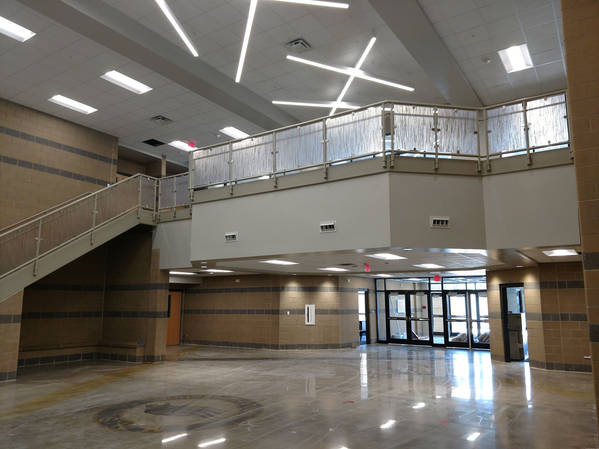 Commercial Casework School Stairs Custom Fabrication Metal Glass Hutchison Brothers Cabinetry Russellville AR