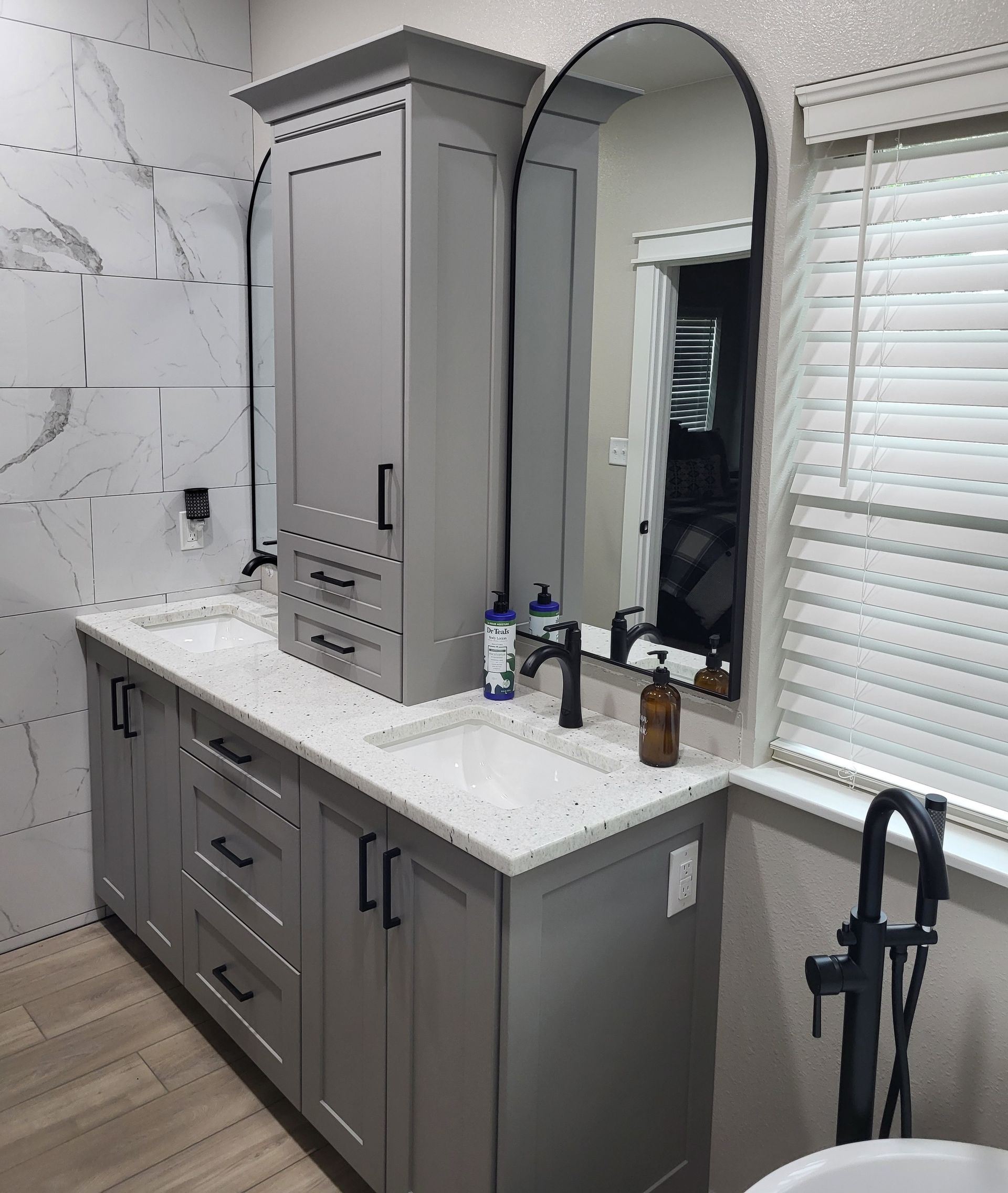 Residential casework bathroom countertop sink cabinet Hutchison Brothers Custom Fabrications Russellville Ar Arkansas