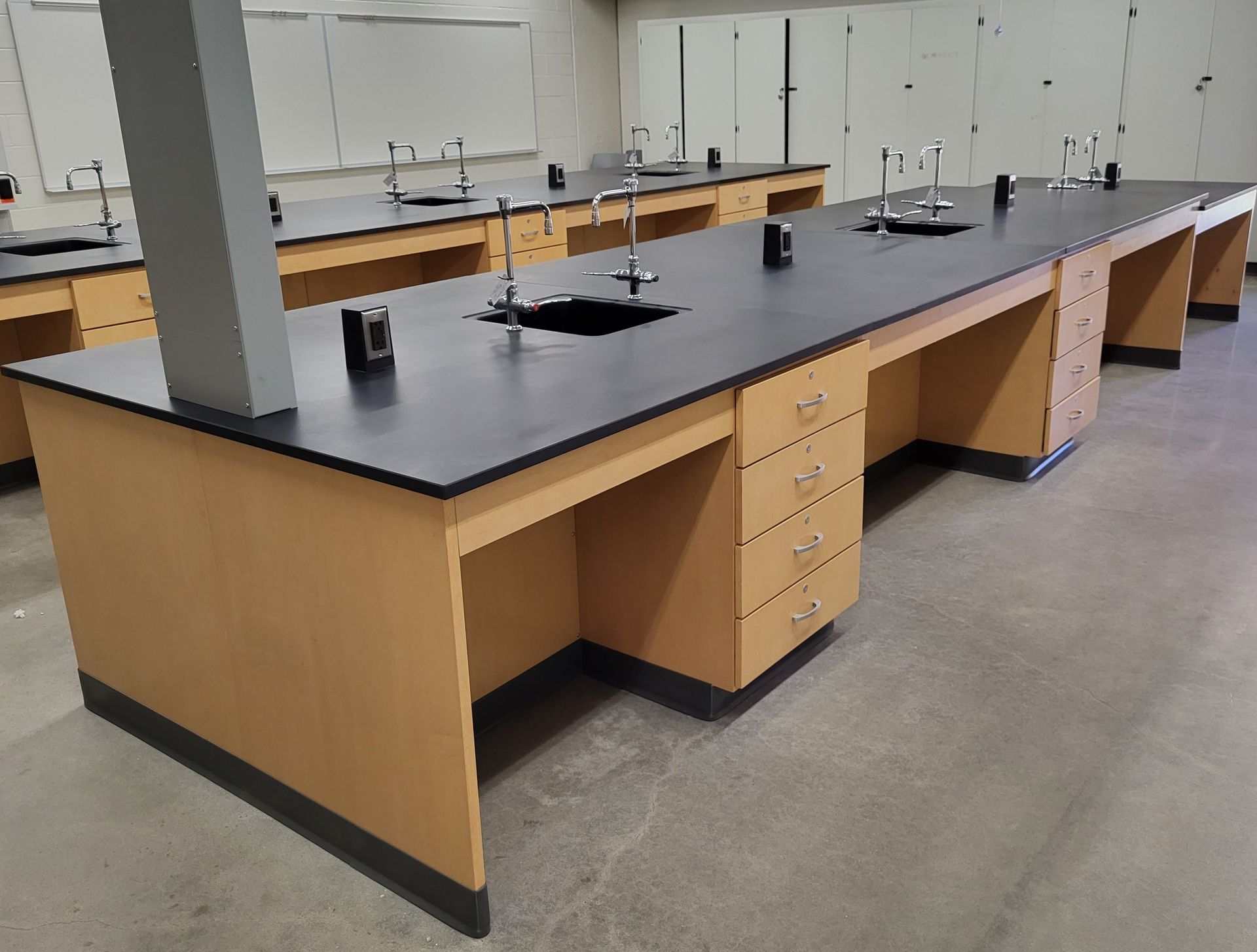 Science lab casework countertop shelves Hutchison Brothers Custom Fabrications Russellville Ar Arkansas