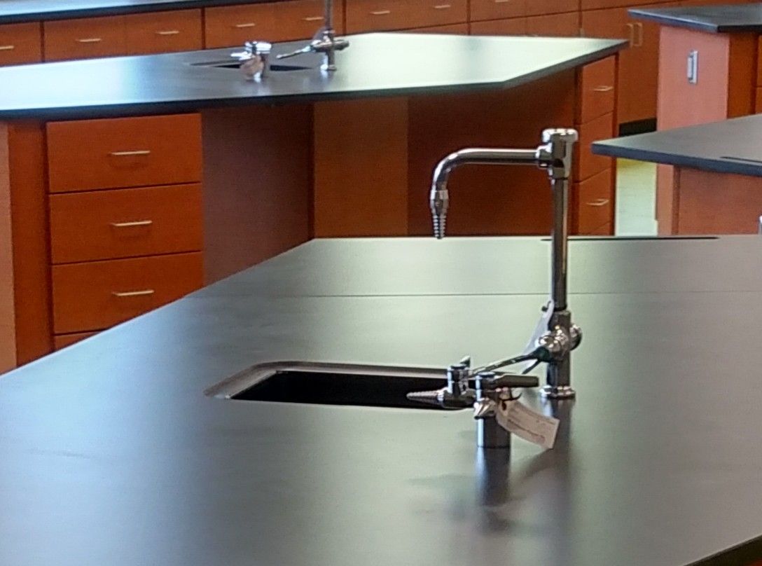 Science lab sinks fixture school millwork Hutchison Brothers Custom Fabrications Russellville Ar Arkansas