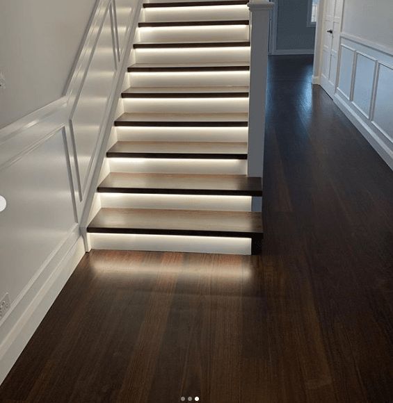 Stairs with Lights — Timber Floor Supplies in Port Macquarie, NSW