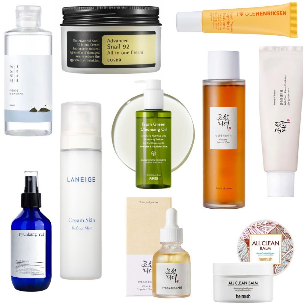 Mijn favoriete skincare ontdekkingen van 2023. Round Lab, COSRX, Ole Henriksen, Laneige, Pyunkang Yul, Beauty of Joseon, Heimish & Purito. 