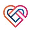 A colorful heart with a knot in the middle on a white background.