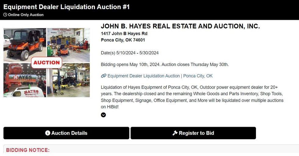 A website for john b hayes real estate and auction