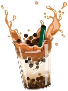 Bubble milk tea design collection,Pearl milk tea , Boba milk tea, Yummy drinks, coffees with doodle style banner, Vector illustration.
