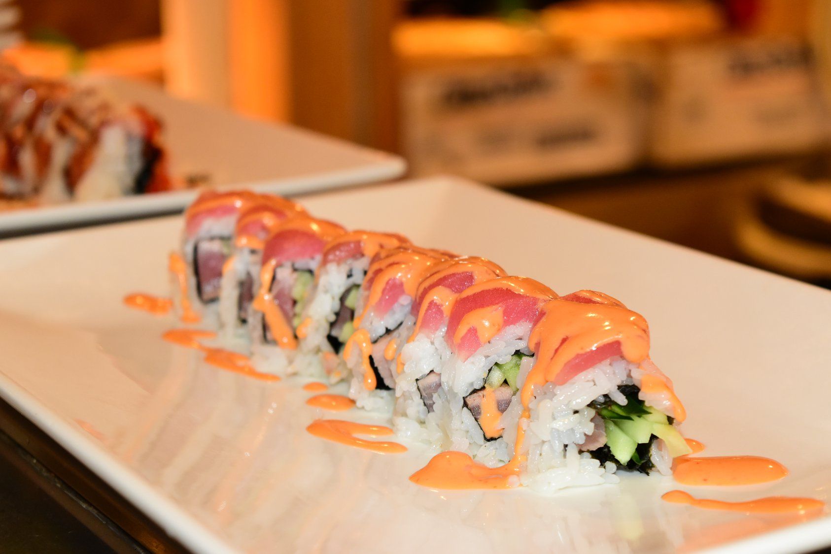 Japanese Food — Sushi Glazed in Orange Sauce in Chico, CA