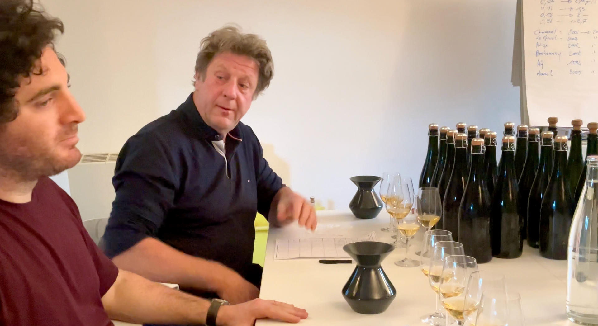 Anselme and Guillaume Selosse, Domaine Jacques Selosse, Avize, Champagne, Dosage-Tasting