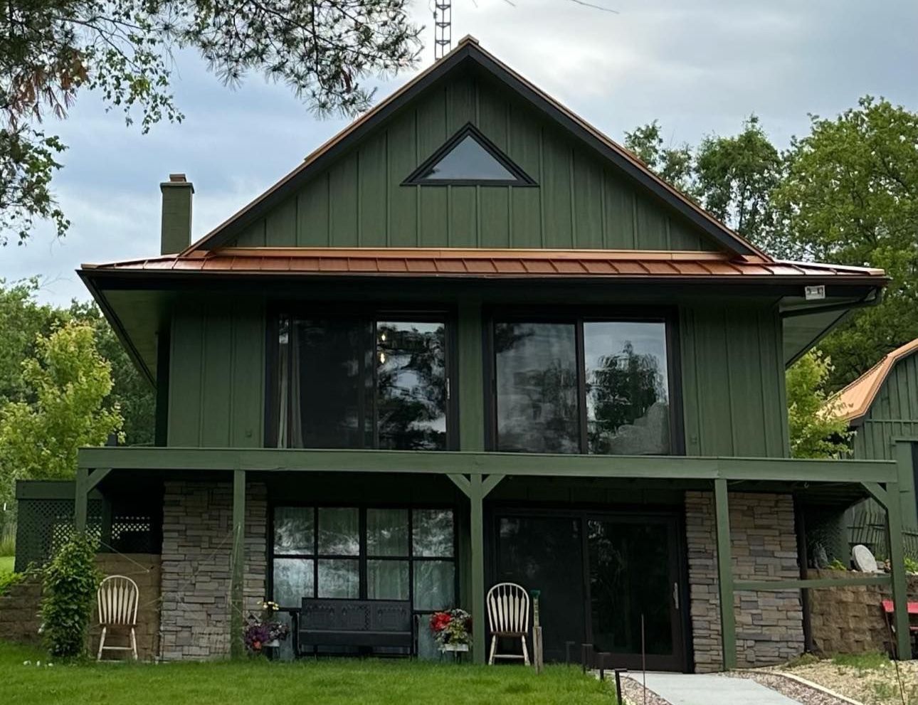 newly painted lake home on Lake Wisconsin, Wisconsin