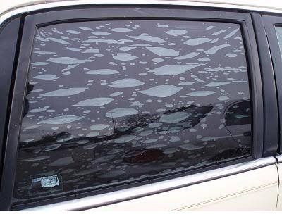 A car window with a lot of ice on it.