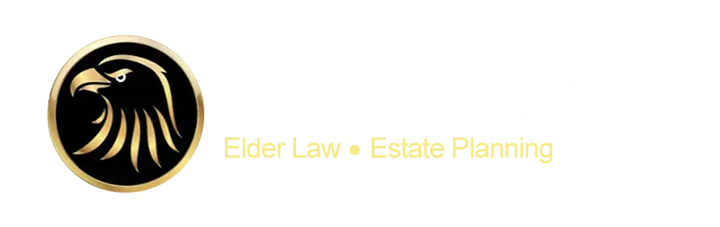 A logo for elder law and estate planning with an eagle in a circle.