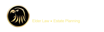 A logo for elder law and estate planning with an eagle in a circle.