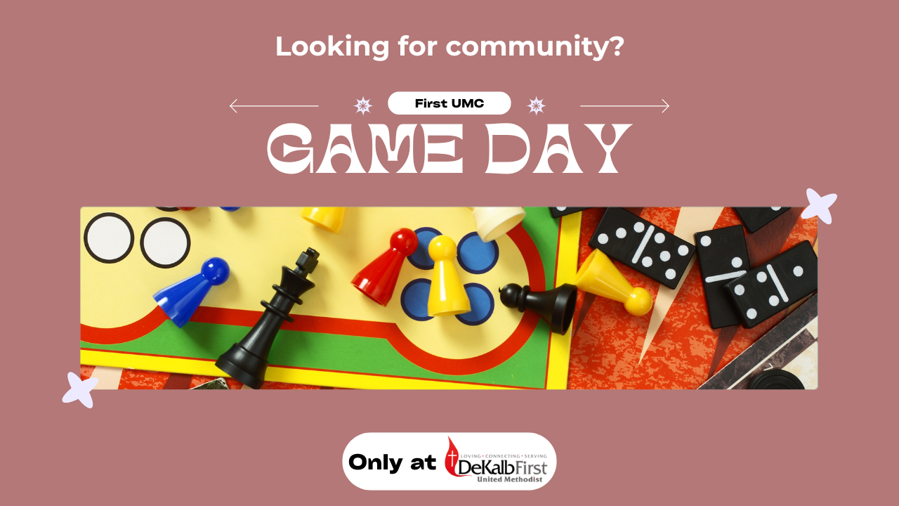 A church family game day is being held on august 16th at 3 pm