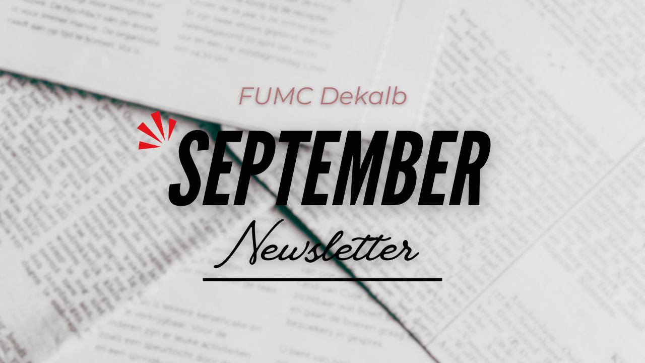 A newspaper with the words September newsletter written on it
